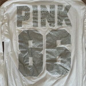 PINK | Sparkly White Shirt